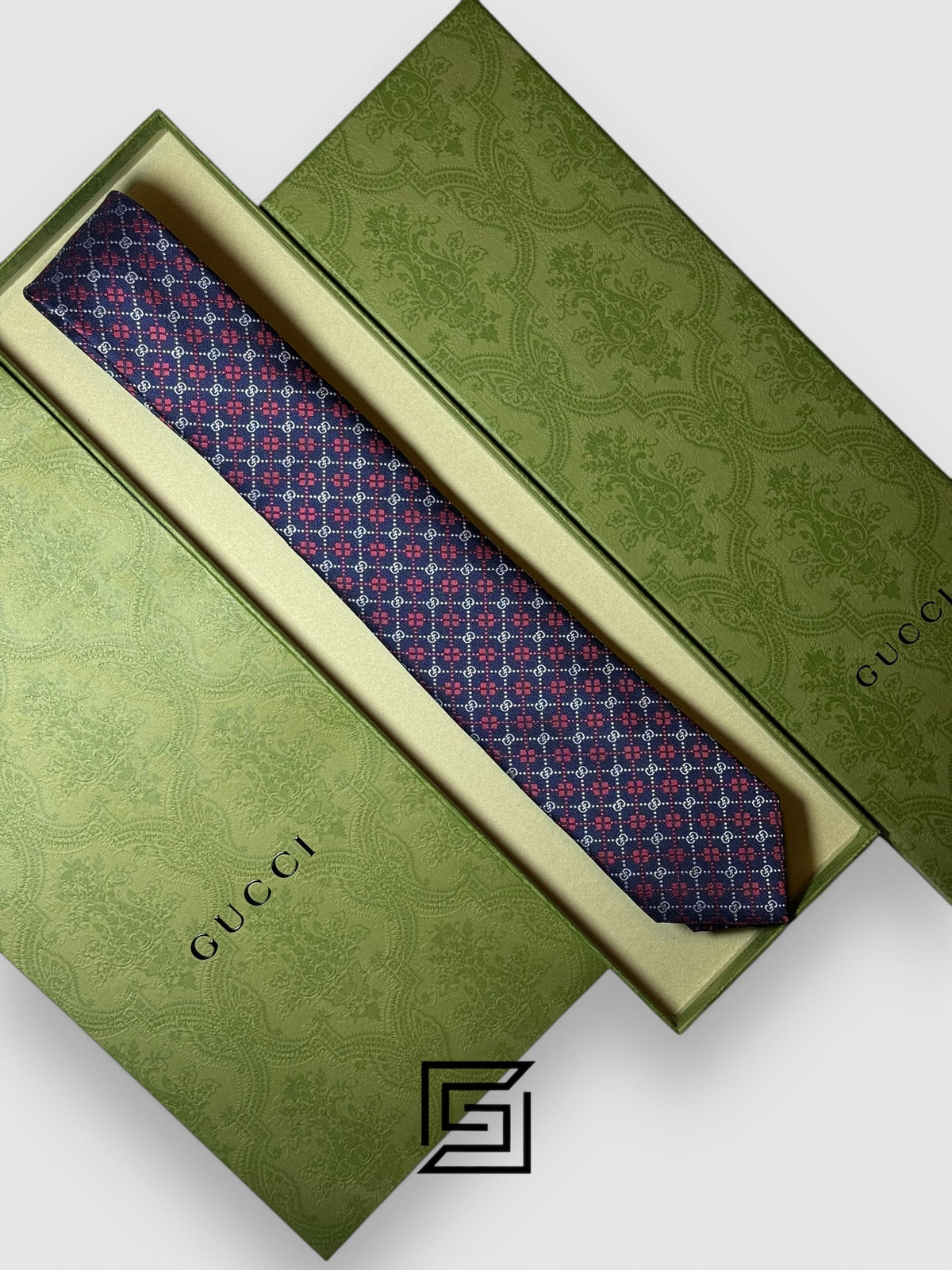 Gucci - Navy Blue - Red Color Small Silver G Pattern