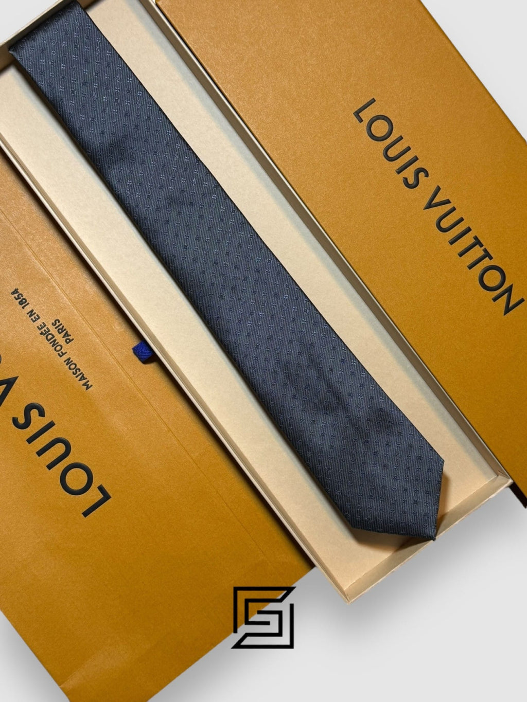 Louis Vuitton - Grey - Blue Small LV Pattern