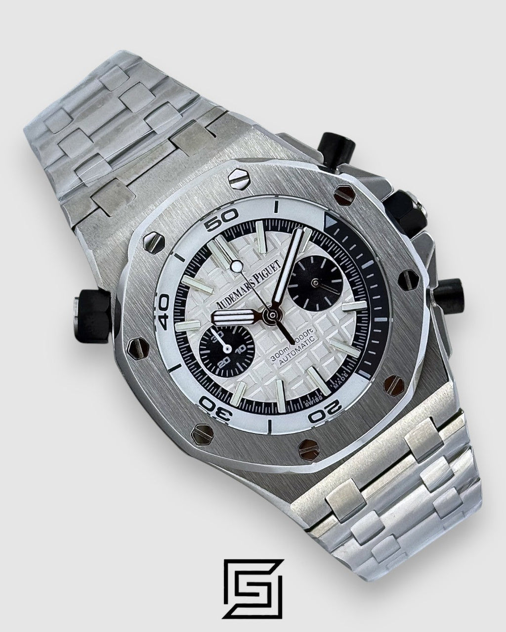 ROYAL OAK OFFSHORE j03168 2 COUNTERS-M/SILVER - WHITE