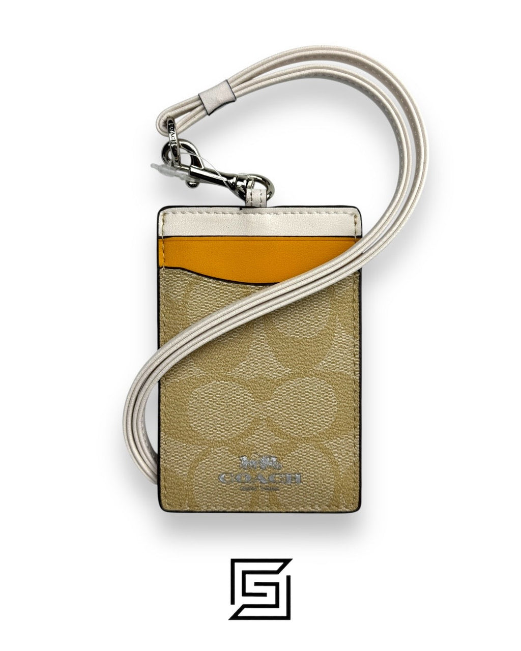 Id Lanyard In Signaure Canvas CZ285 Khaki x Yellow