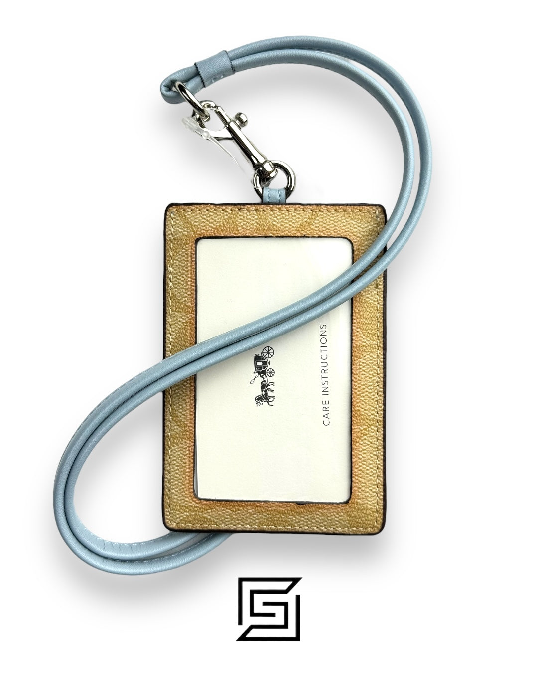 Id Lanyard In Signaure Canvas CZ285 Khaki x Light Blue