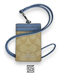 Id Lanyard In Signaure Canvas CZ285 Khaki x Dark Blue