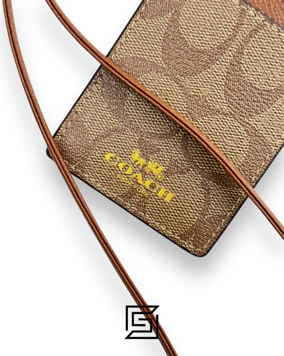Id Lanyard In Signaure Canvas CZ285 BROWN With Metal Logo