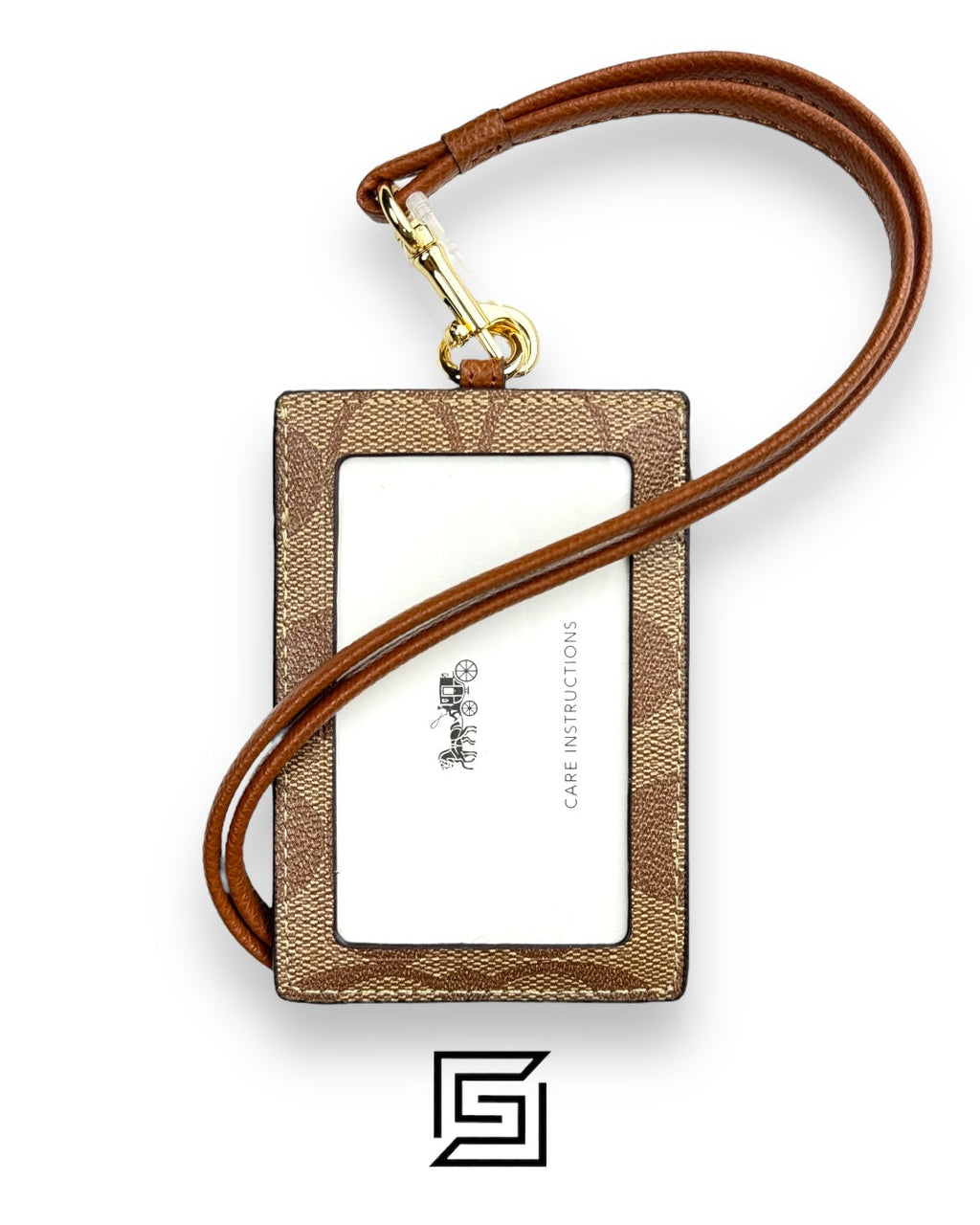 Id Lanyard In Signaure Canvas CZ285 BROWN With Metal Logo