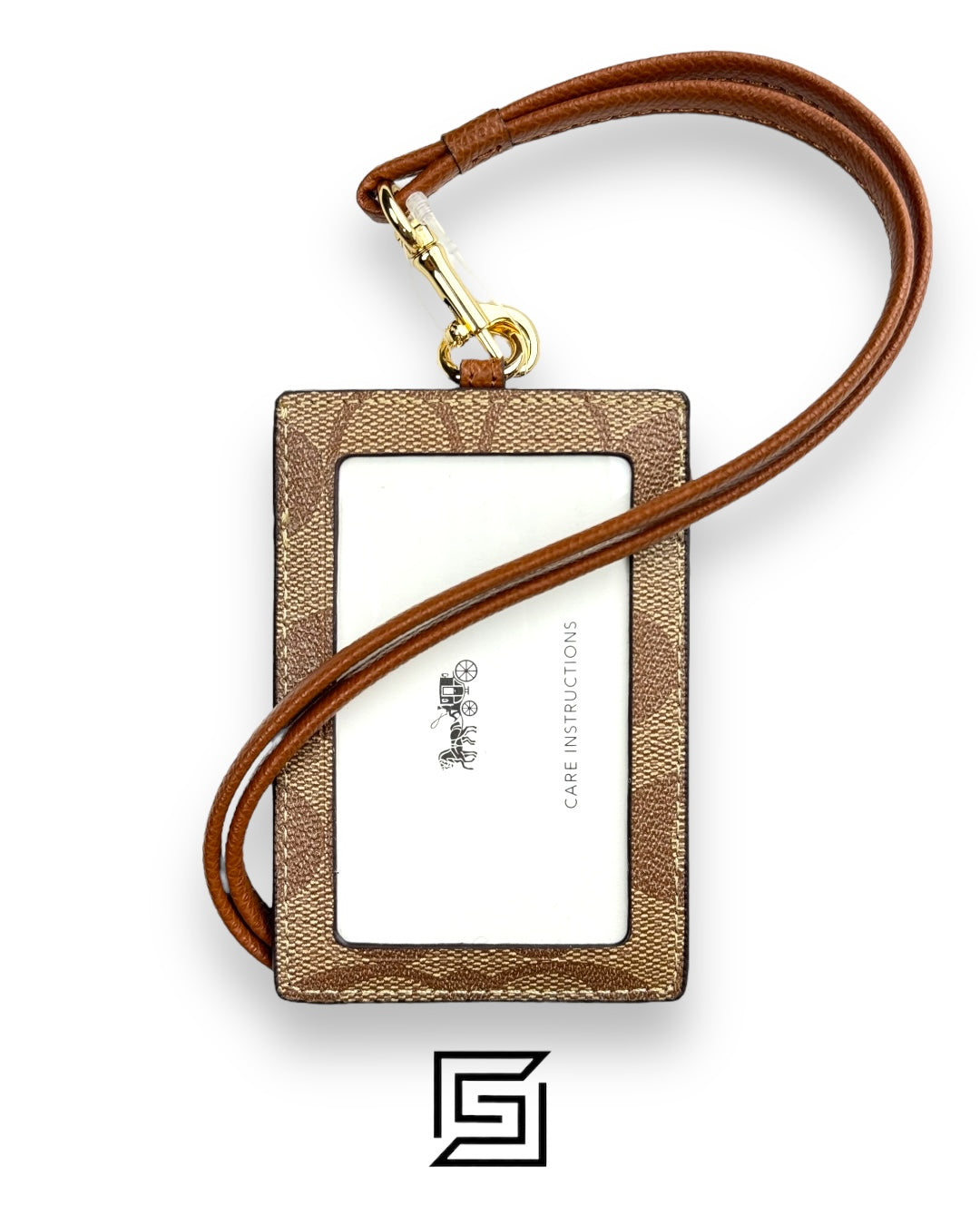 Id Lanyard In Signaure Canvas CZ285 BROWN With Metal Logo
