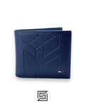 TOMMY SINGLE WALLET TH ON LEATHER WITH SIGNATURE LOGO/BLUE
