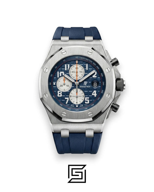 AP Royal Oak Offshore Chronograph Blue Silver Bezel 42mm