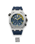 Royal Oak OffShore WF0851 Quartz 2 Counters Rubber Blue