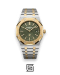 Royal Oak WF0851 Automatic Half Gold Stainless Steel 316 with Dark Green Flat Tapisserie Dial