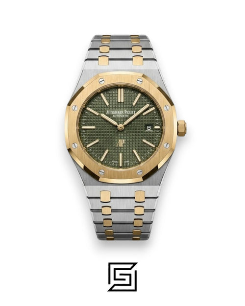 Royal Oak WF0851 Automatic Half Gold Stainless Steel 316 with Dark Green Flat Tapisserie Dial