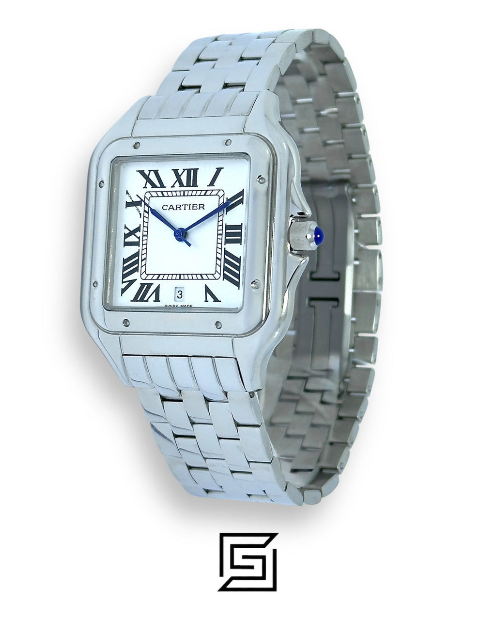 Cartier Santos 644329 Quartz White Roman Dial – Stainless Steel 42mm