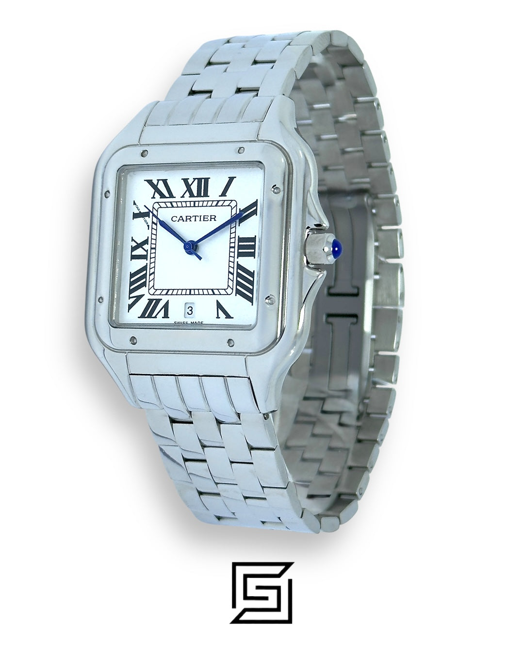 Cartier Santos 644329 Quartz White Roman Dial – Stainless Steel 42mm