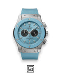 Hublot Classic Automatic Chronograph Baby Blue Dial Stainless Steel Men's Watch