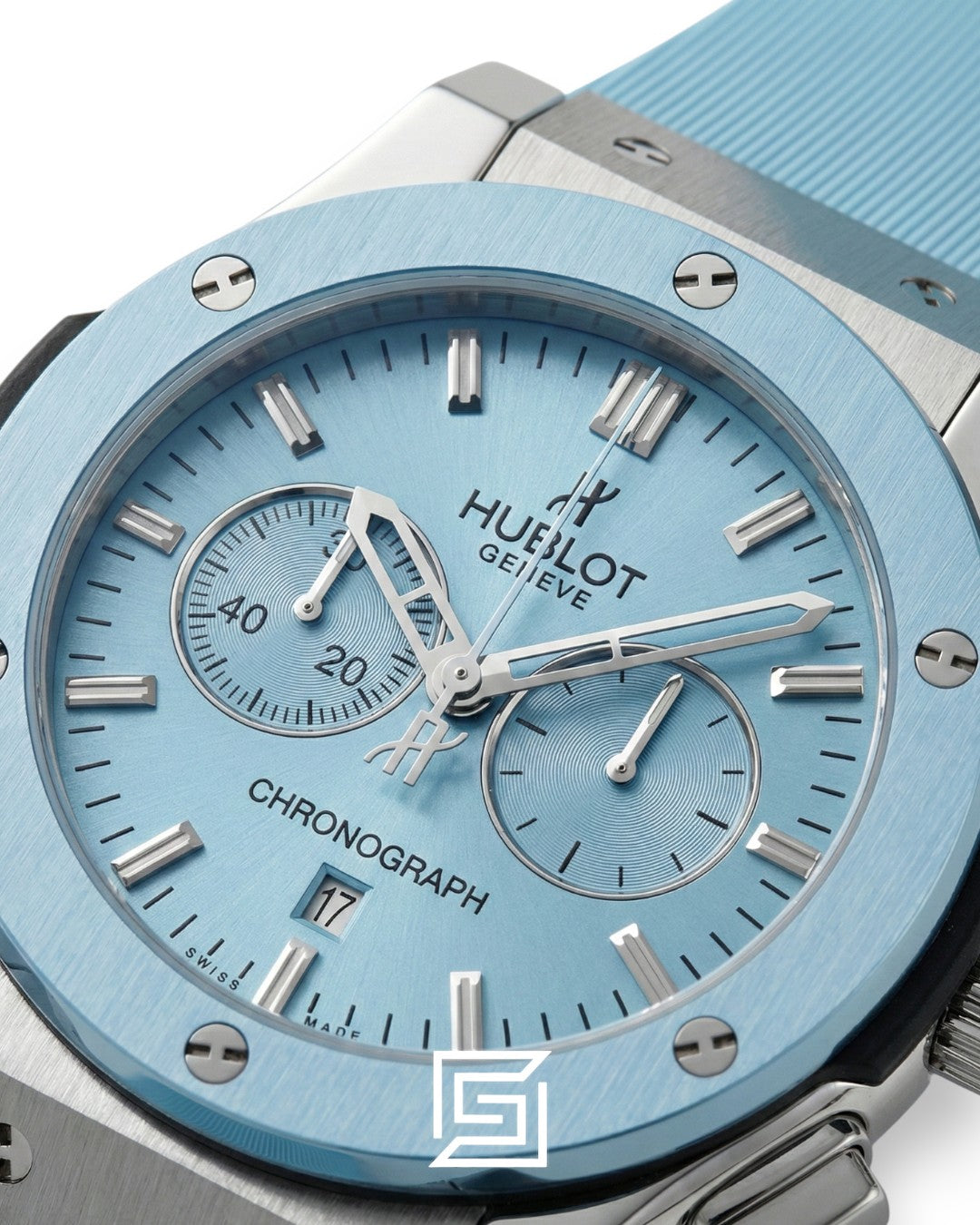 Hublot Classic Fusion Chronograph – Baby Blue Dial & Strap (38mm)