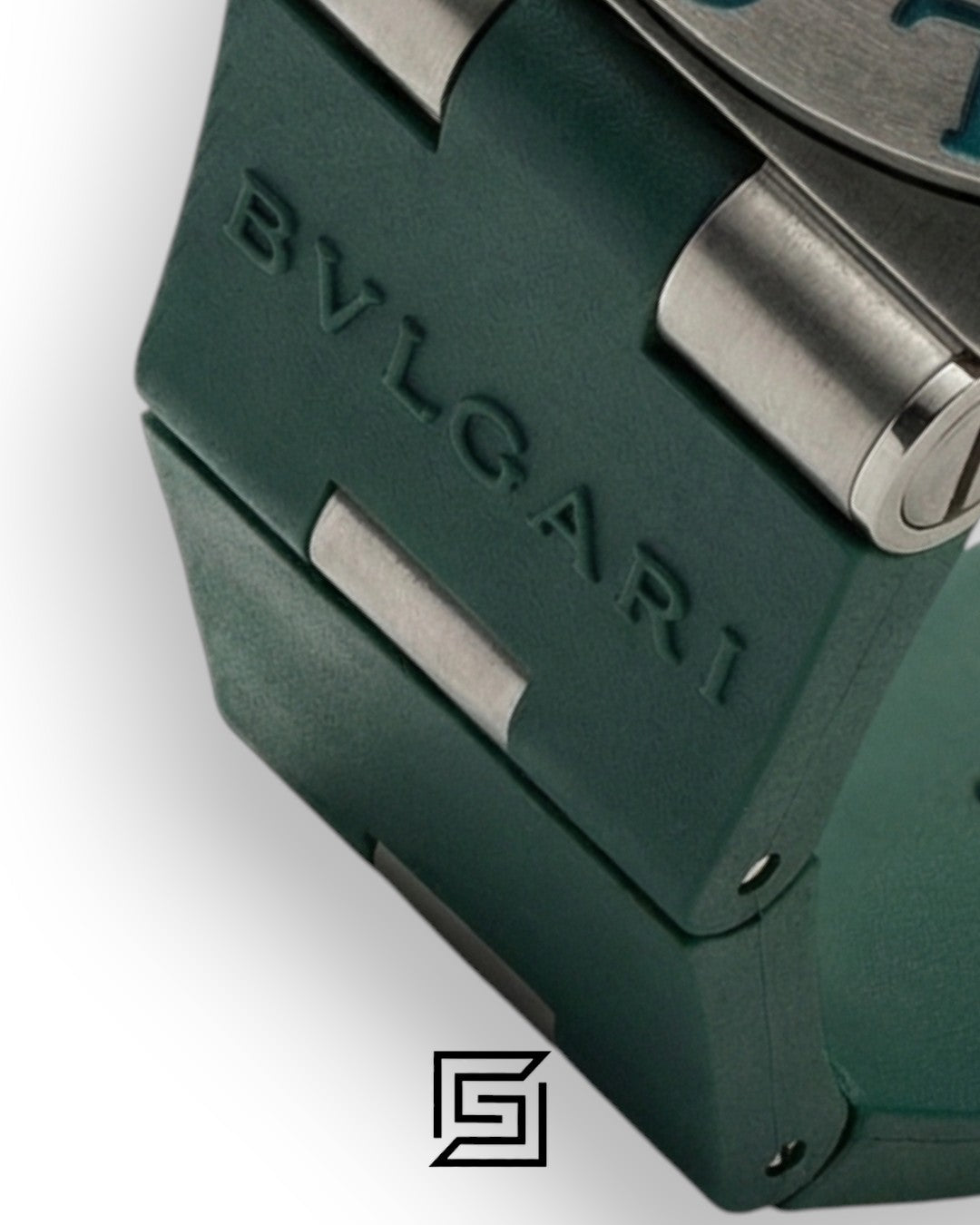 Bvlgari Aluminium Chronograph White Dial Green Band Men’s Watch