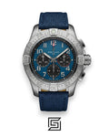 Breitling Chronograph Blue Dial Blue Fabric Strap Men’s Watch