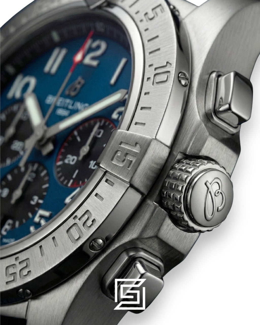 Breitling Chronograph Blue Dial Blue Fabric Strap Men’s Watch