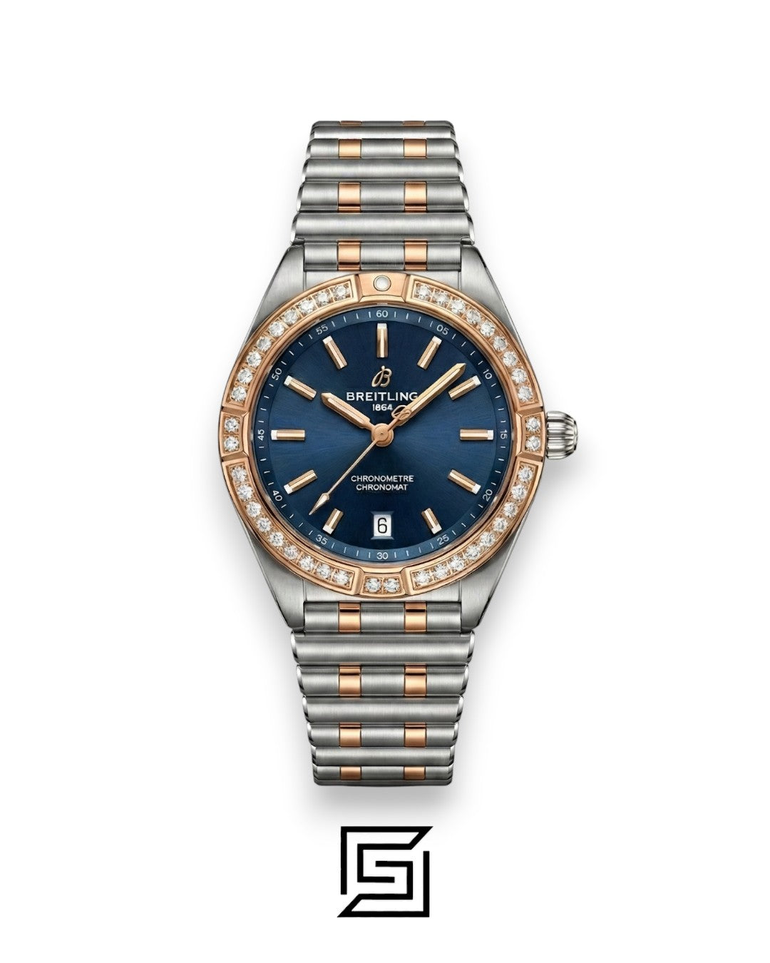 Breitling Chronomat Deep Blue Diamond Bezel Two-Tone Ladies’ Watch