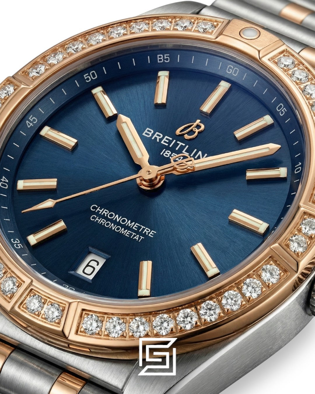 Breitling Chronomat Deep Blue Diamond Bezel Two-Tone Ladies’ Watch