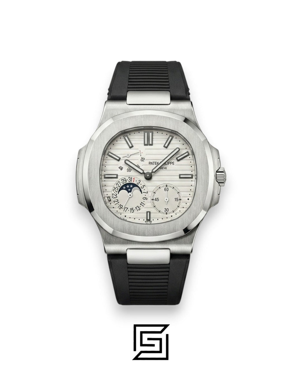 Patek Philippe Grand Complication – White Dial × Black Rubber Strap – Japanese Automatic