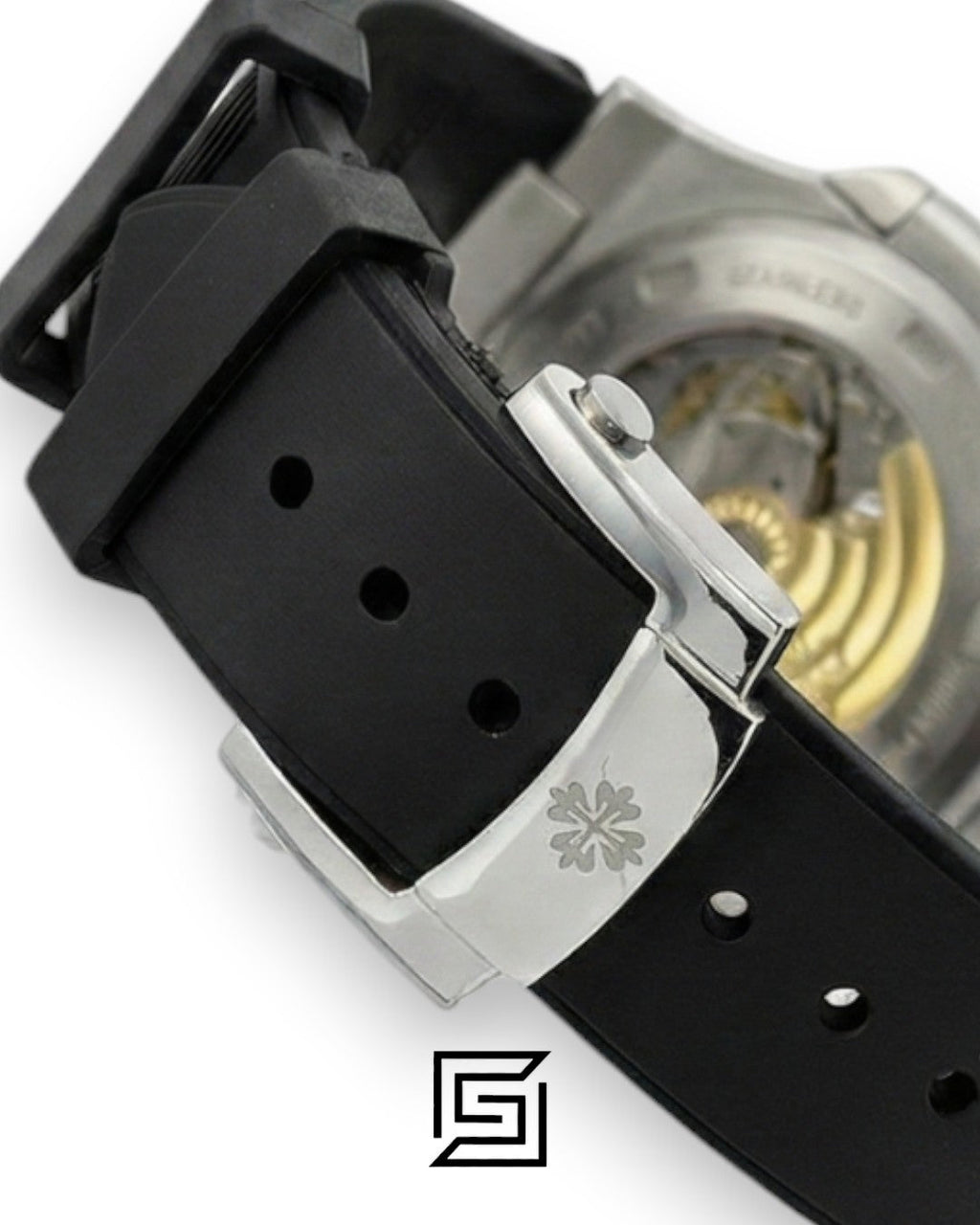 Patek Philippe Nautilus – White Dial – Black Rubber Strap – Japanese Automatic