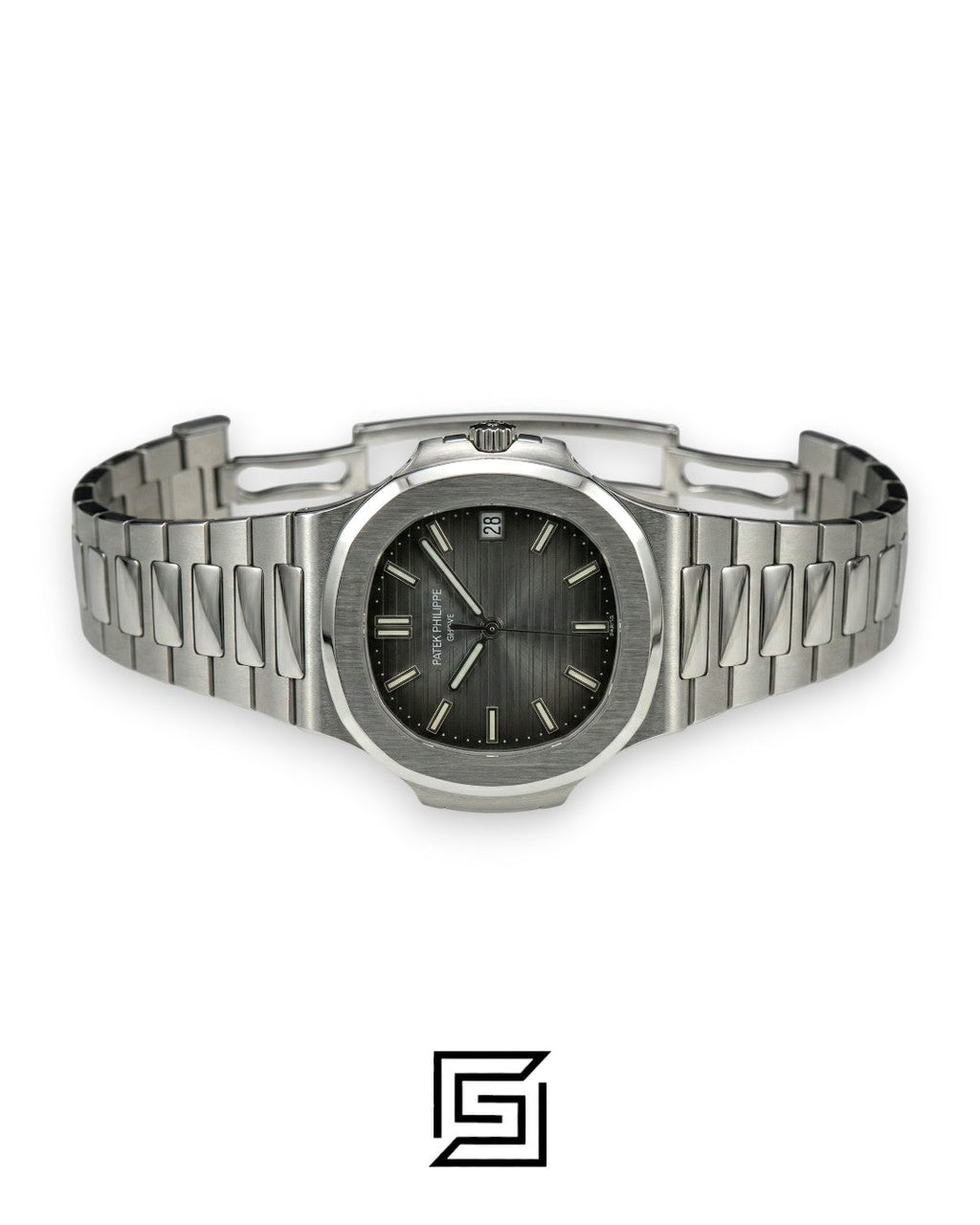 Patek Philippe Nautilus – Textured Grey Dial - Silver Stainless Steel Bracelet - Japanese Automatic