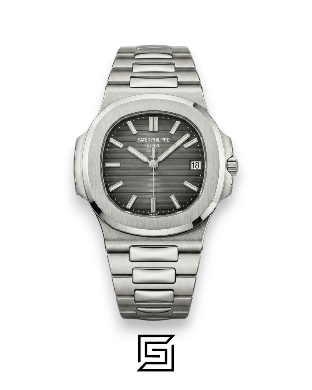 Patek Philippe Nautilus – Textured Grey Dial - Silver Stainless Steel Bracelet - Japanese Automatic