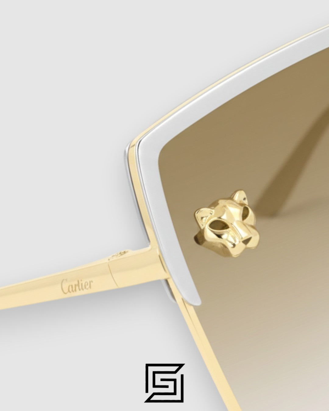 Cartier CT0199 Half Gold Frame Gold Mirror Lenses