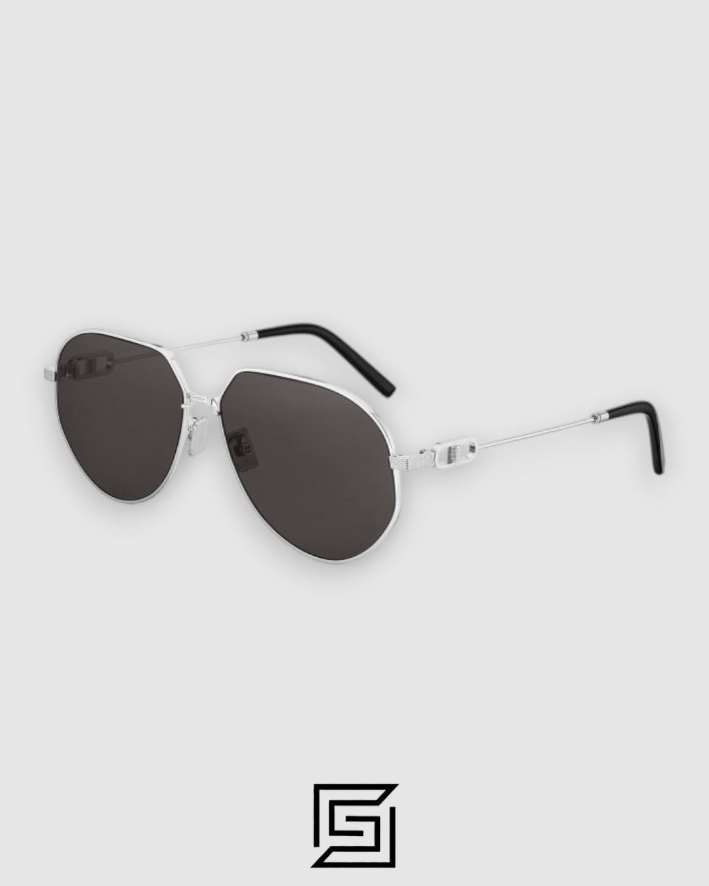 Dior CD LINK A1U Silver Frame Black Lenses