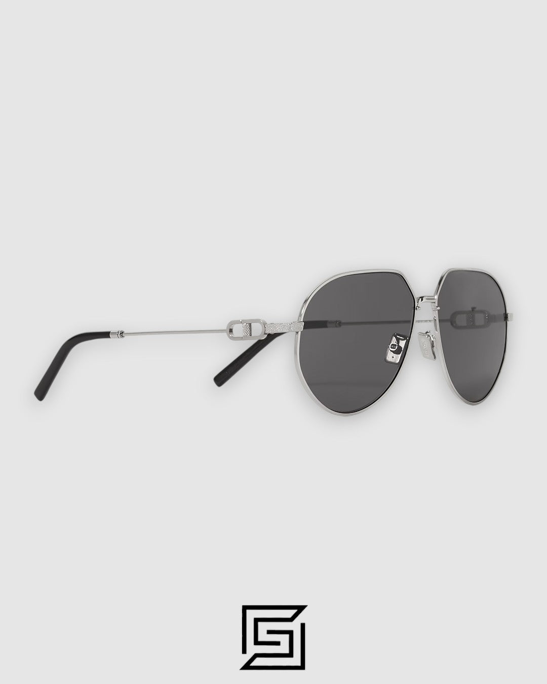 Dior CD LINK A1U Silver Frame Black Lenses