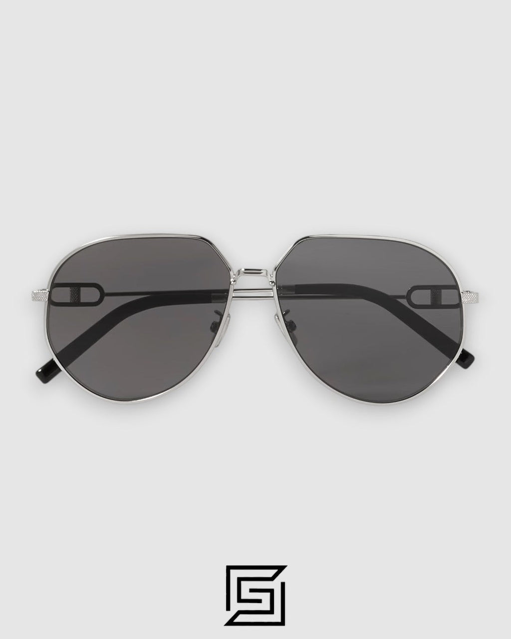Dior CD LINK A1U Silver Frame Black Lenses