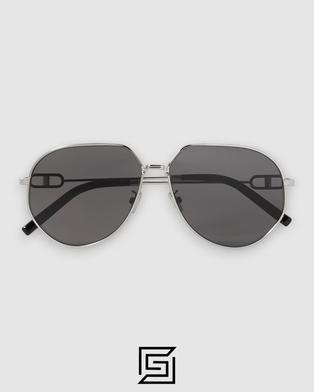 Dior CD LINK A1U Silver Frame Black Lenses