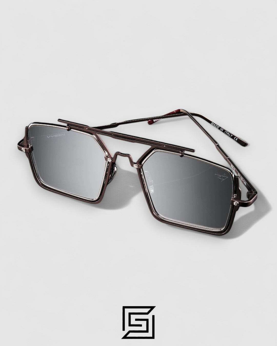 Vysen The Marcus - MA3 Dark Gunmetal Matte & Shiny Silver Frame Silver Mirror Lenses